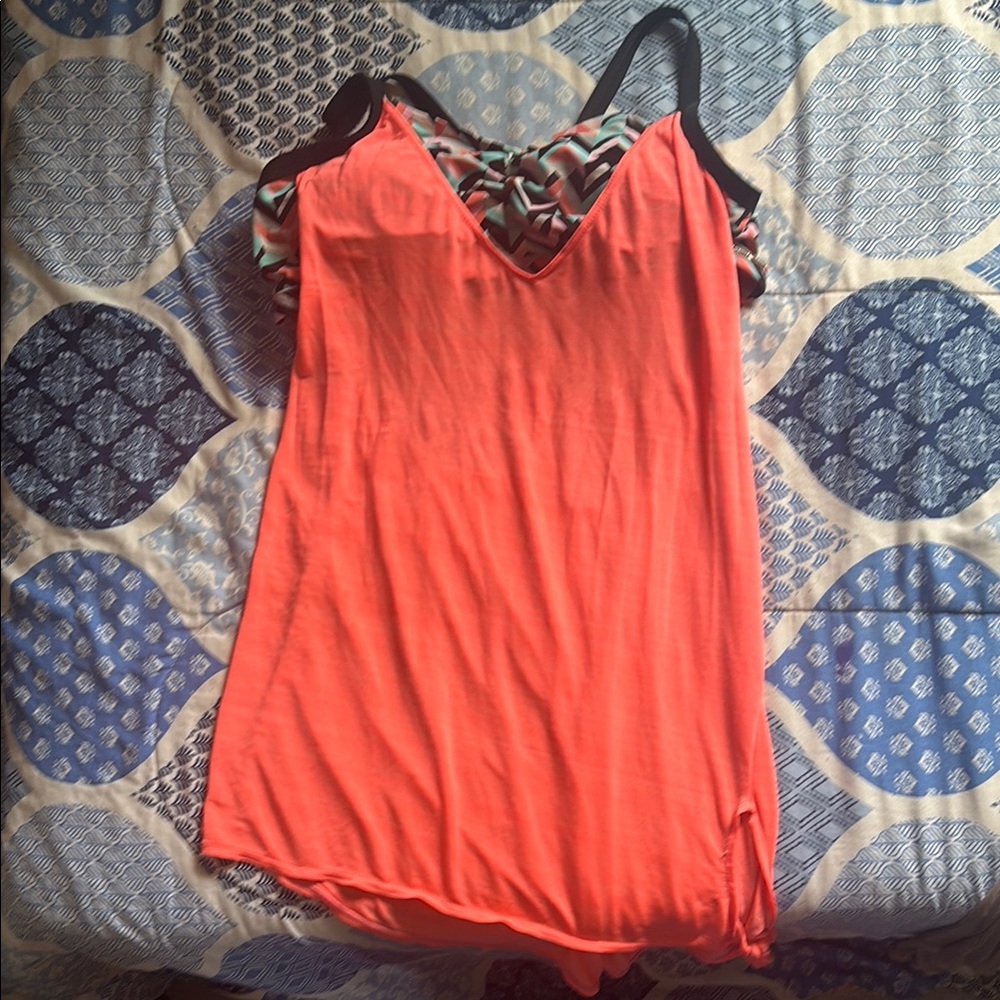 ZeroXposur Pink Asymmetrical Tie Front Camisole